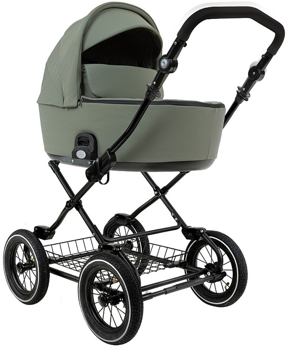 Детская коляска Roan Bass Next Classic d12 2.0 2 в 1 BNC/82/2 Sage Green/Black/руч.Black