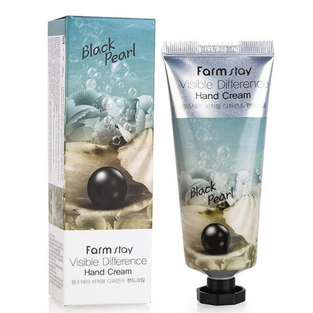 Крем для рук с пудрой черного жемчуга FarmStay Visible difference hand cream black pearl (100г)