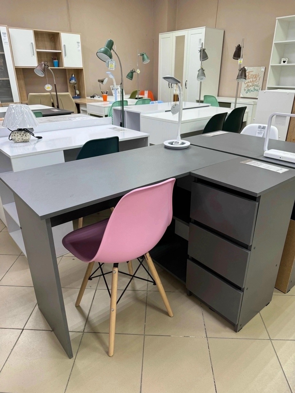 Стол письменный угловой «Денвер» Графит