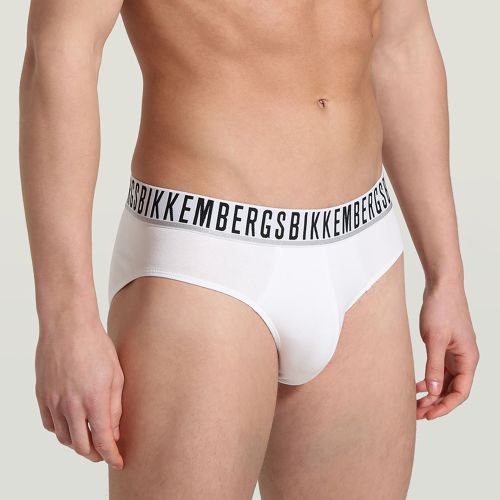 Мужские трусы брифы (белый, темно-синий, черный) набор 3в1 Bikkembergs ESSENTIAL BKK1USP01TR