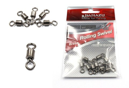 Вертлюги Namazu Rolling Swivel латунь цвет BN размер 7 test-14кг 10шт