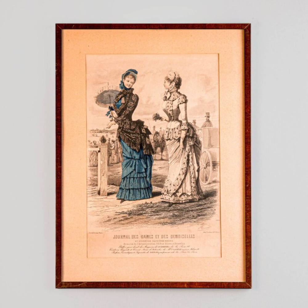 Старинная гравюра «Парижская мода»