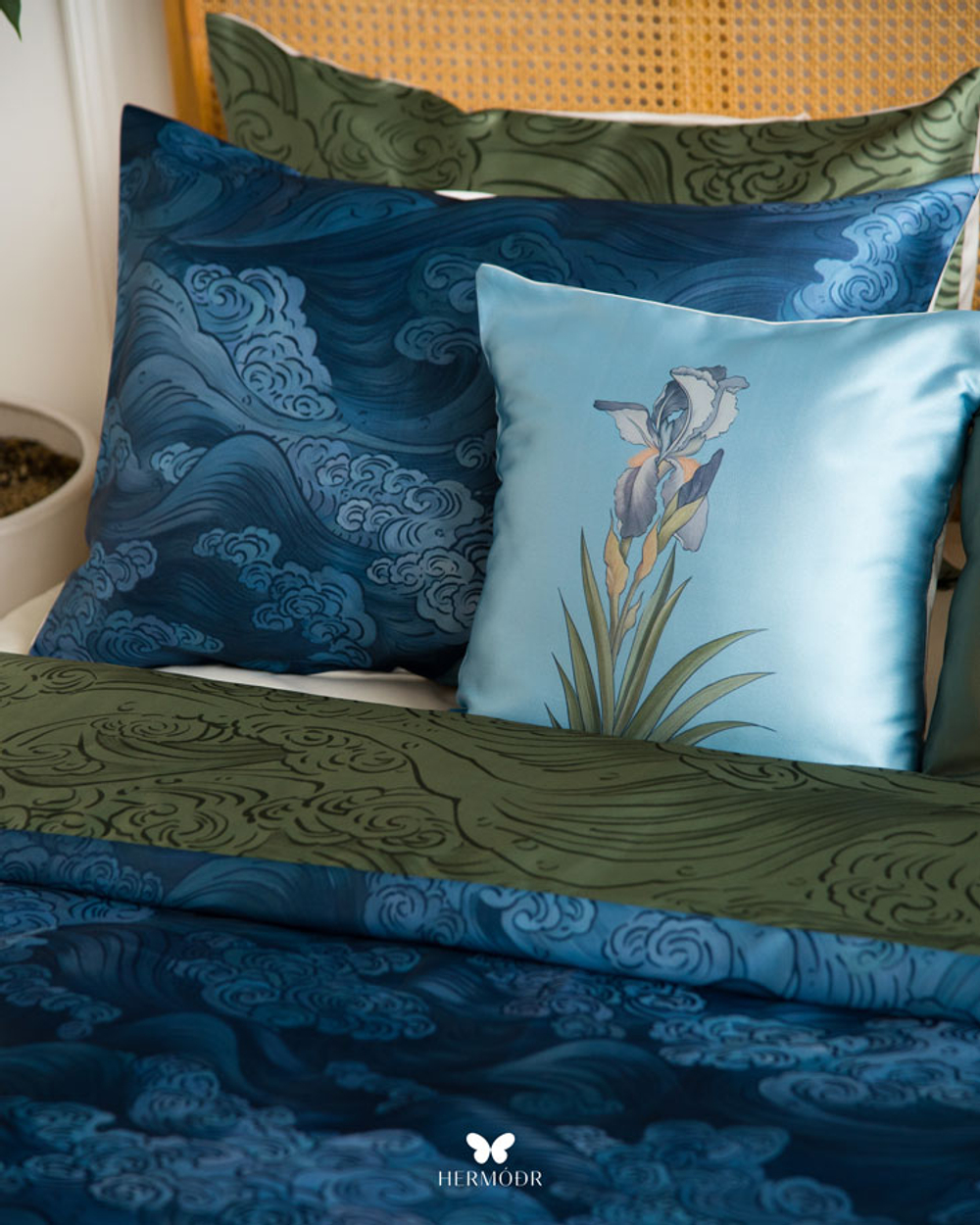 Комплект постельного белья двуспальный Ab va Ayeneh Hermodr 8 предметов 130220299 Иран