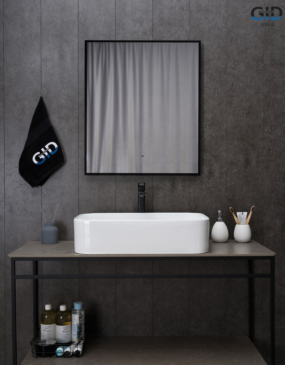 Раковина Gid N9599 51231 накладная белая 61x38x15