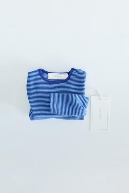 ZARA TIMELESS — БОДИ В ПОЛОСКУ С КОНТРАСТНОЙ ОТДЕЛКОЙ, СИНИЙ