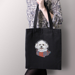 Тканевая сумка "Бишон любит тебя больше себя"