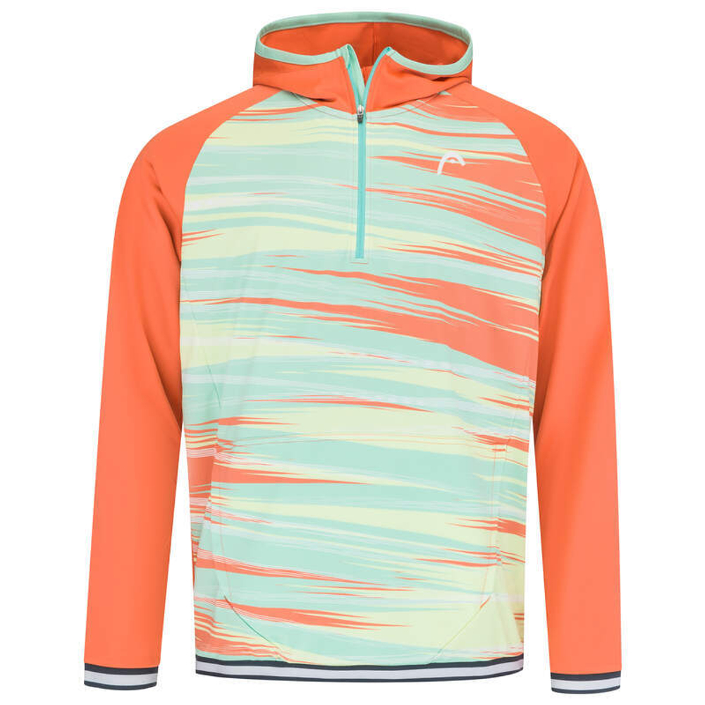 Детская теннисная толстовка Head Topspin Hoodie - pastell green/print vision