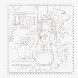 Victorian Fantasy Encyclopedia Kuroi Mori. Coloring book
