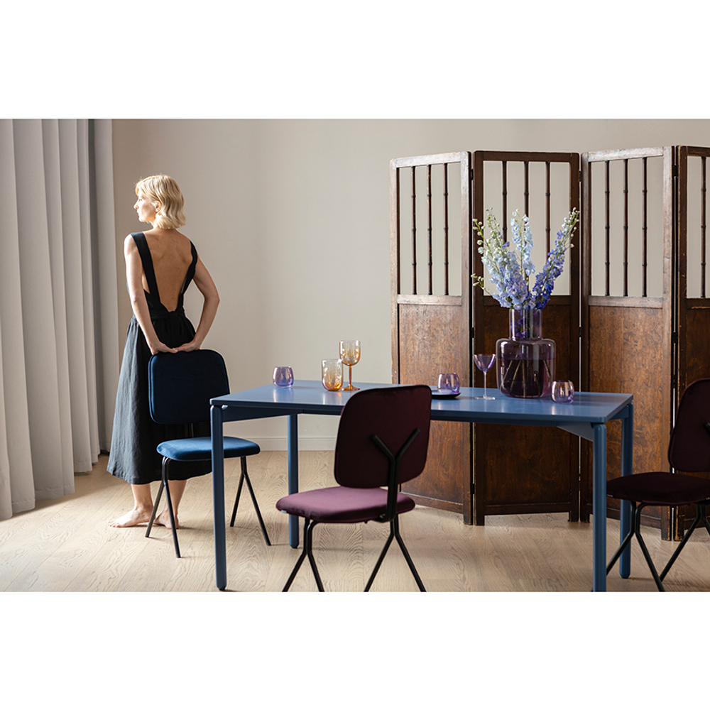 Стул LATITUDE Ror, Y, велюр, черный/темно-голубой