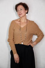 HMG 1328 Колье двойное с прямоугольным перламутром mix арт.2500