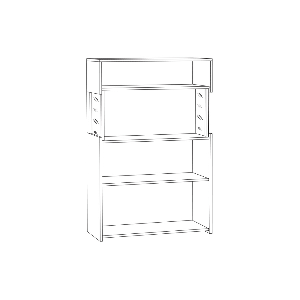 Комод с витриной 13.306 Трувор Дуб Гранж Песочный, Интра