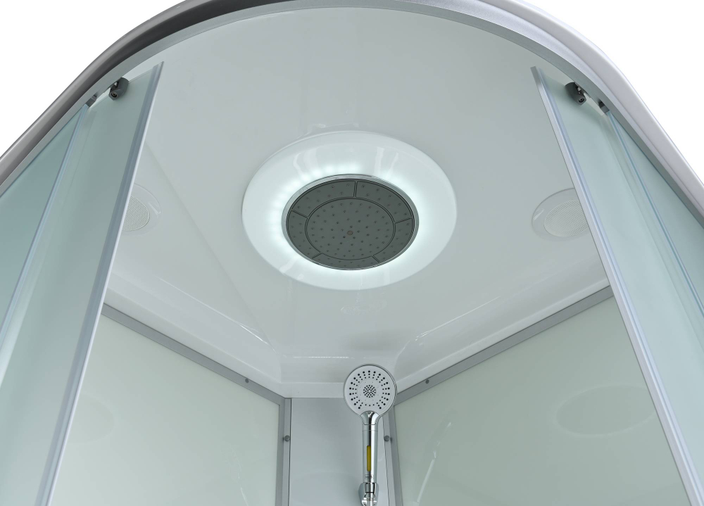 Душевая кабина AvaCan (АваКан) C3080 LED со средним поддоном, с ГМ, с электрикой и LED освещением, 80х80х215