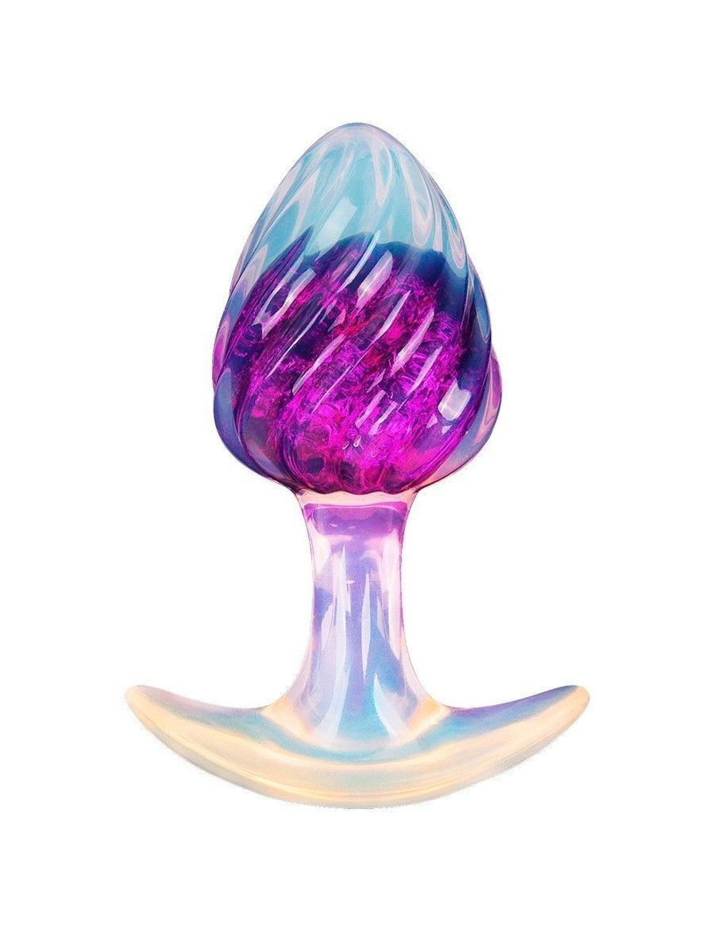 Анальная пробка AnaLove лиловая, рельефная, 9 см