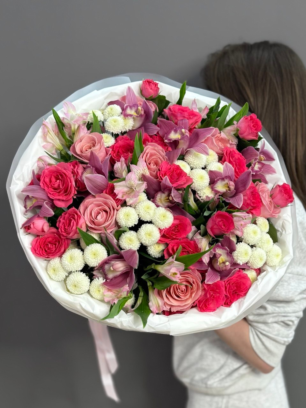 Авторский букет в розовой гамме