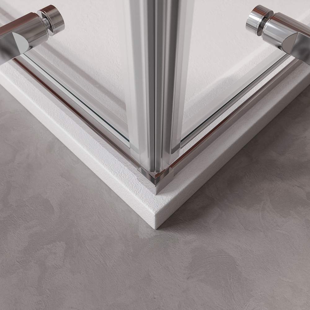 Душевой уголок Cezares LINER-A-2-100-C-Cr, 100х100х195, профиль хром, стекло прозрачное