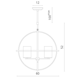 Подвесная люстра Divinare 1159/02 LM-4