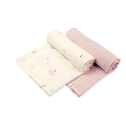 Пелёнки муслиновые BUBA KIDS, 2 шт., Песня Севера/ пудра, 75х115