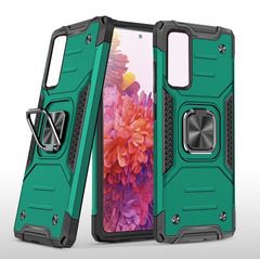Противоударный чехол для Xiaomi Poco M3 Pro зеленый с пластиной для магнитного автодержателя и кольцом подставкой / чехол с держателем на палец для Сяоми Поко М3 Про