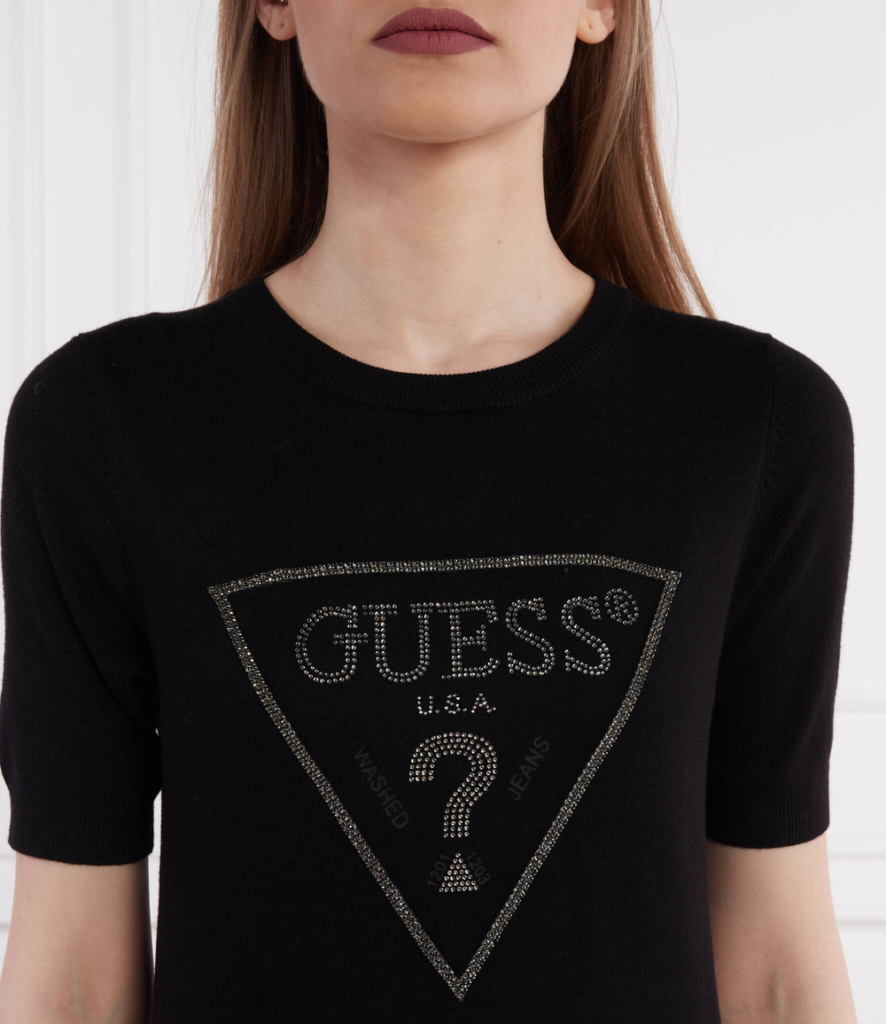 Свитер KAYLA LOGO RN SS SWTR GUESS - черный(W4GR23 Z2NQ2)