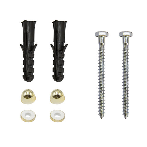 Крепеж для унитаза к полу ЭЛИТ колпачки золото (шуруп 6*70 шестигран.гол.) (Тула)