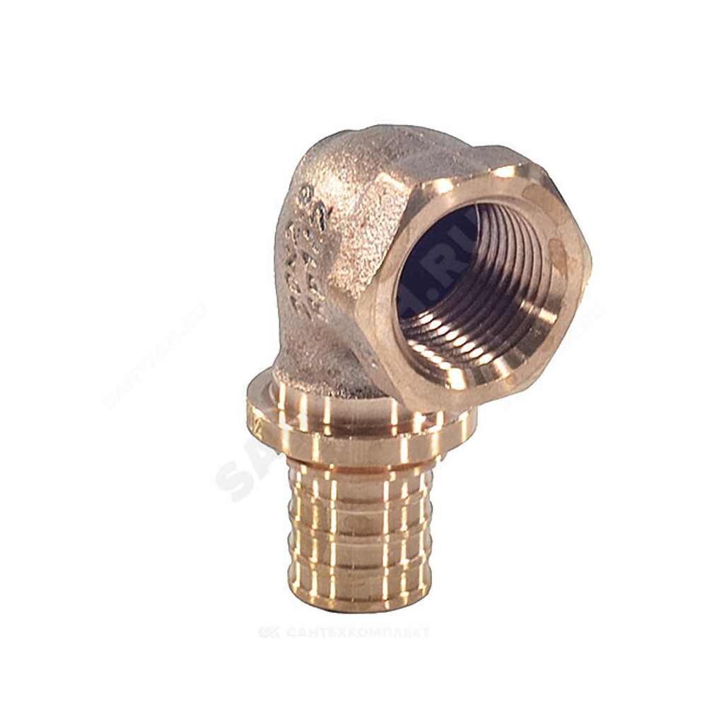 Угольник для PE-X труб аксиальный бронза Дн 20х3/4" ВР RAUTITAN RX+ Rehau 14563561001 (13660971001)