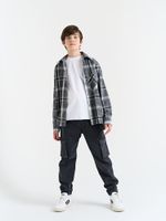 Джинсы карго "Темно-серые" для мальчиков 7+