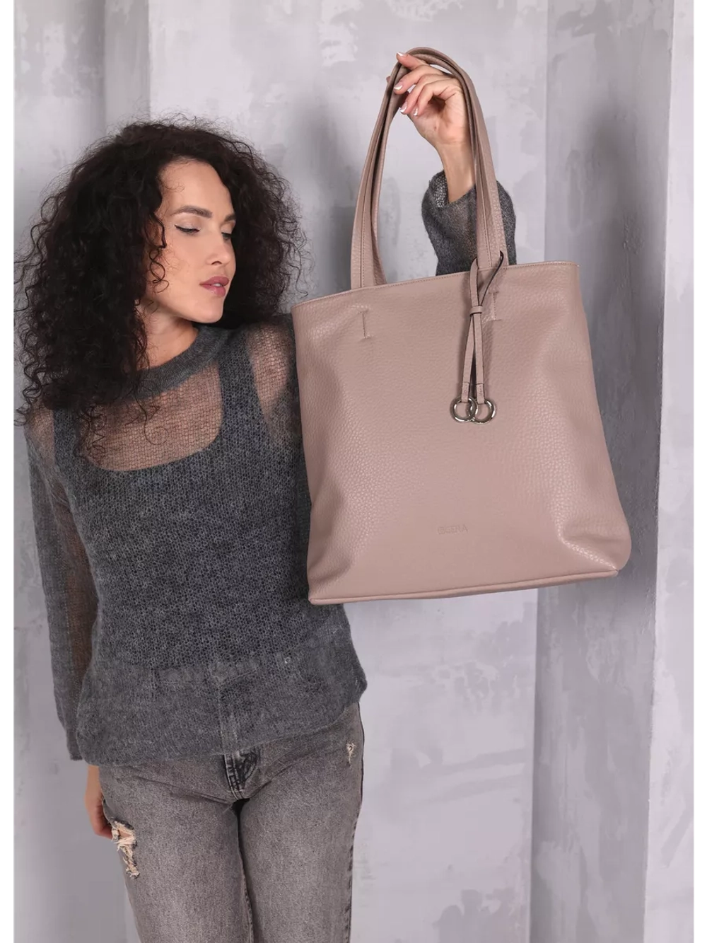 Сумка через плечо большая шоппер