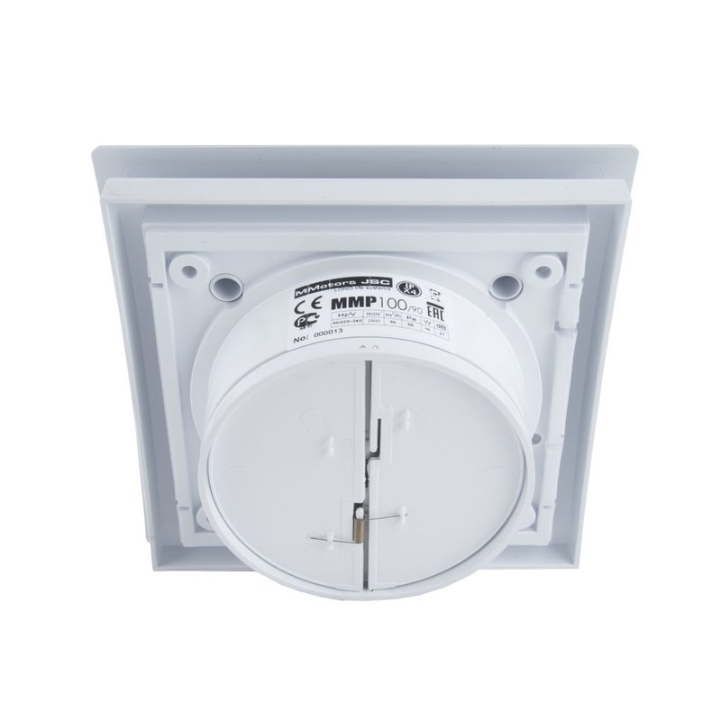 Вытяжной тонкий вентилятор для ванн ММ-Р 01 пластик овал 90 м³/час с обратным клапаном серый матовый