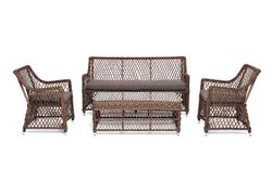 "Асти" лаунж-зона из искусственного ротанга на 4 персоны, цвет коричневый