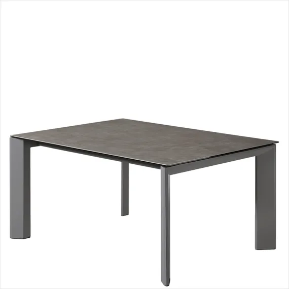 Стол раздвижной Atta 160-220x90 см, антрацит, серая керамика