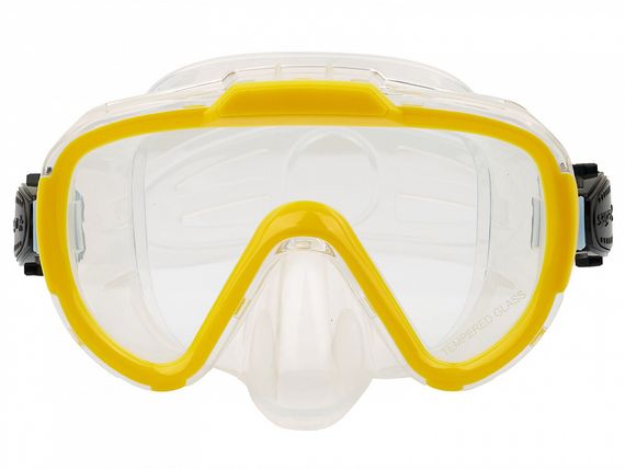Набор маска+трубка в сумке Sargan Дайва-С прозрачный/желтый