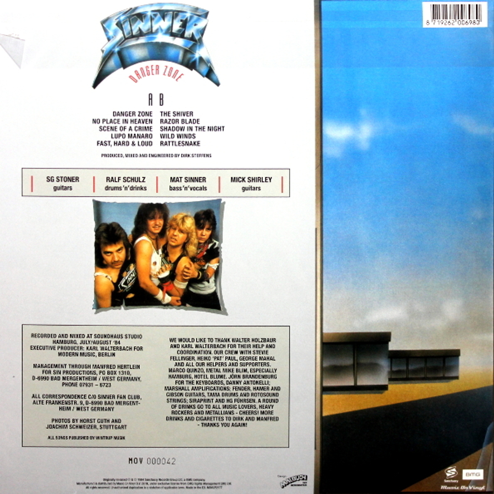 Sinner / Danger Zone (Coloured Vinyl)(LP)