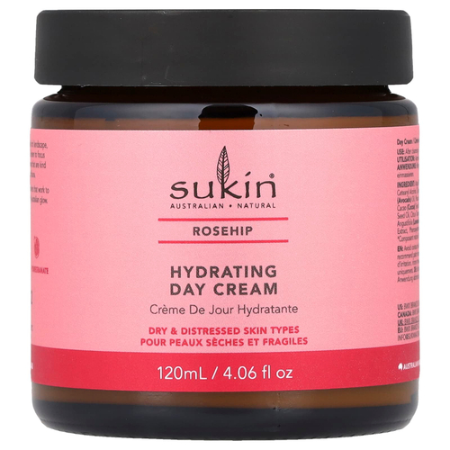 Sukin, увлажняющий дневной крем, шиповник, 120 мл (4,06 жидк. унции)
