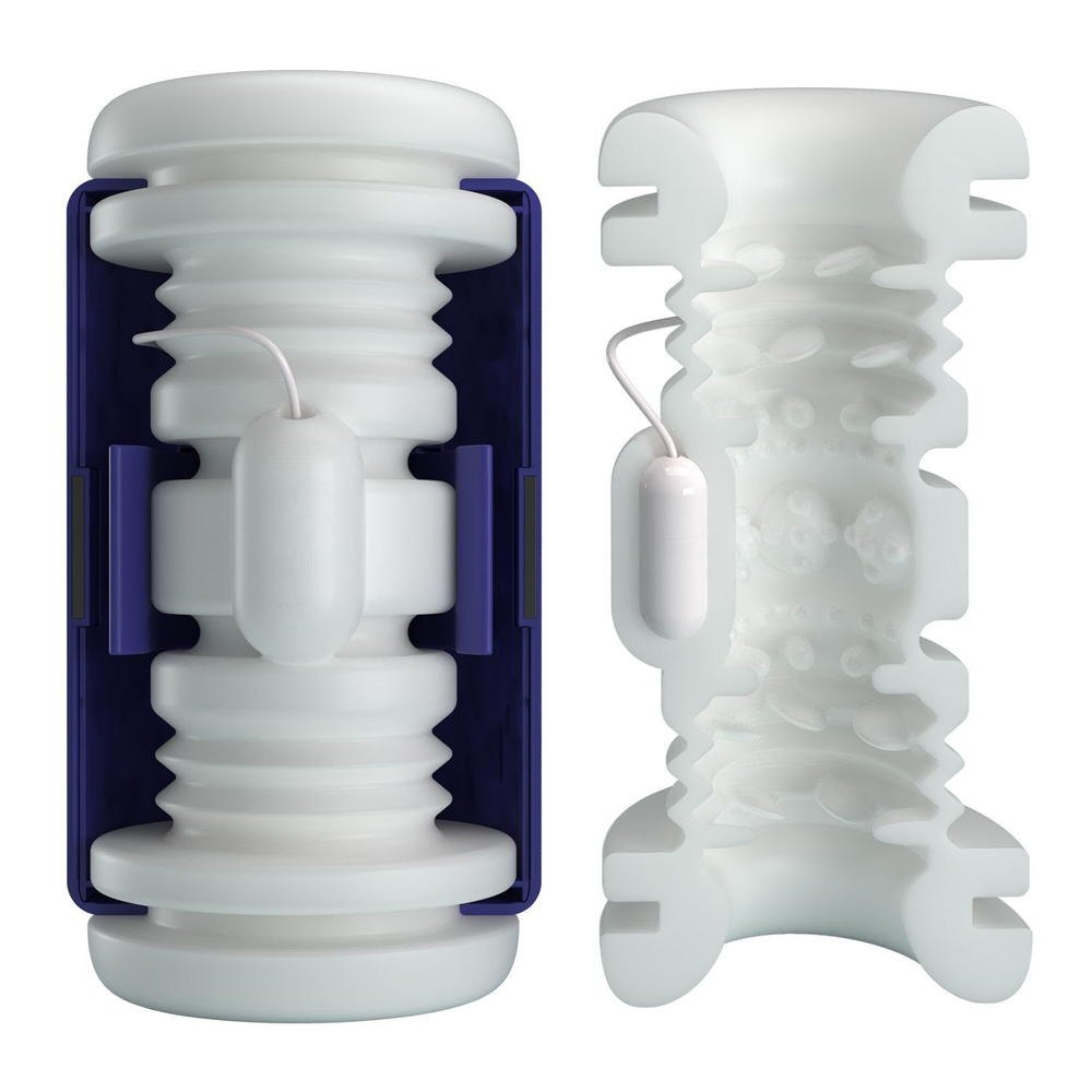 Синий автоматический вибромастурбатор Dj Lady