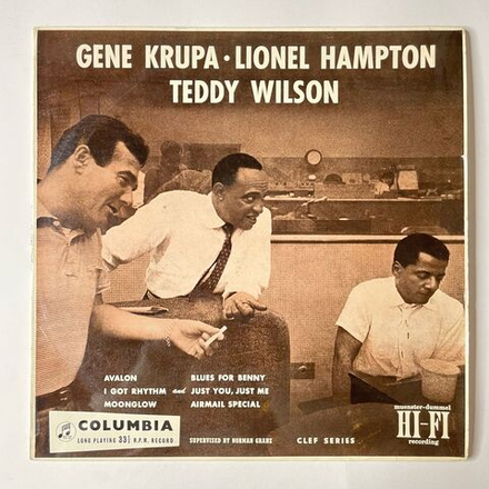 Винтажная виниловая пластинка LP Gene Krupa, Lionel Hampton, Teddy Wilson (UK 1956)