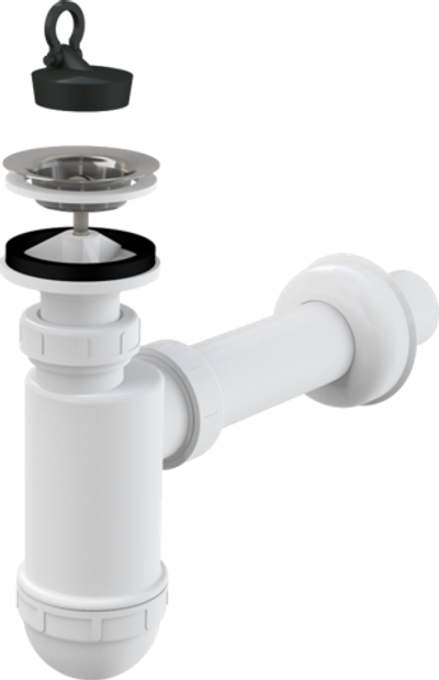 Сифон для умывальника Ø32 с нержавеющей peшeткой Ø63 Alca Plast A410