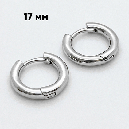 Ювелирные швензы Конго с родиевым покрытием, размер 17 мм, цена за пару