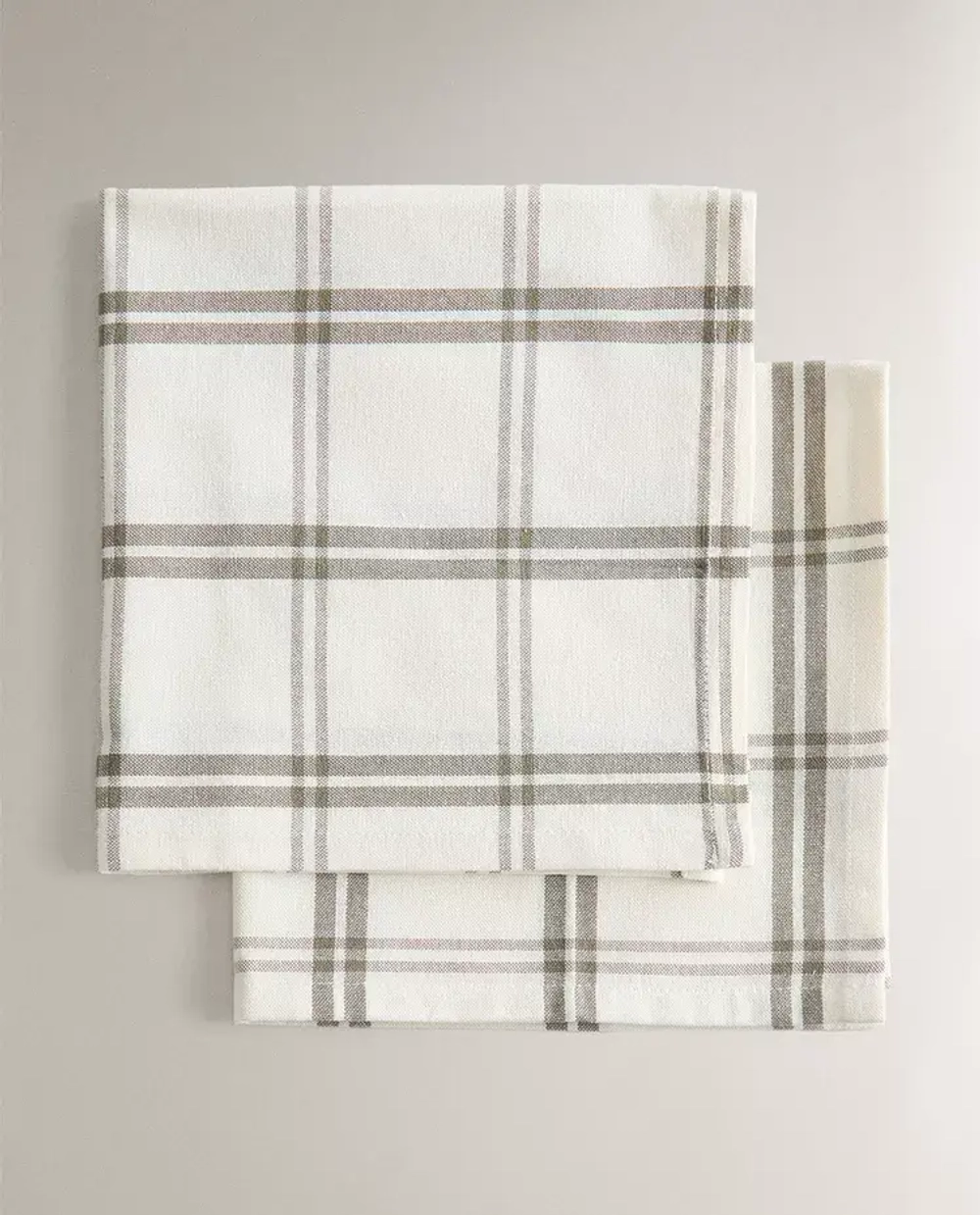 ZARA HOME ХЛОПКОВАЯ САЛФЕТКА (НАБОР ИЗ 2 ШТ.), ЗЕЛЕНЫЙ