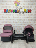 Коляска модульная Indigo Charlotte Sity cs 07 (т.серый+розовый)