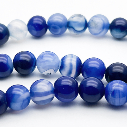 Агат тонированный бусины, цвет темно-синий, диаметр около 10,1-10,3 мм, цена за 18-19 шт (1/2 нити)