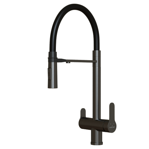 Смеситель для кухни 35k MIXLINE MLSS-0401BL черный гиб. излив магнит, подкл.к фильтру, ЧЕРНЫЙ ГРАФИТ
