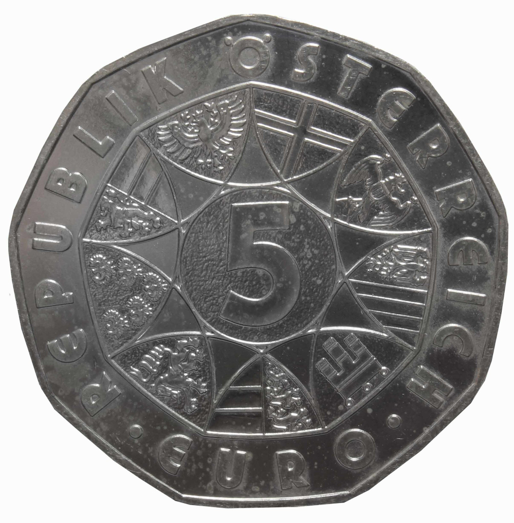5 евро. 75 лет Высокогорной дороге Глосглокнер. Австрия. 2010 год. Серебро. UNC