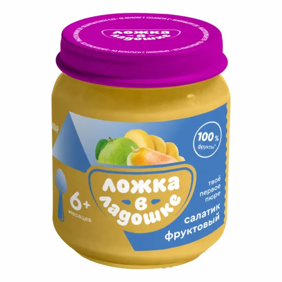 Пюре Ложка в ладошке из банана груш и яблок 100г с 6месяцев