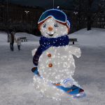 светодиодный снеговик "Сноубордист"