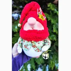 Игрушка ручной работы «Гном в красном колпаке» / 18см