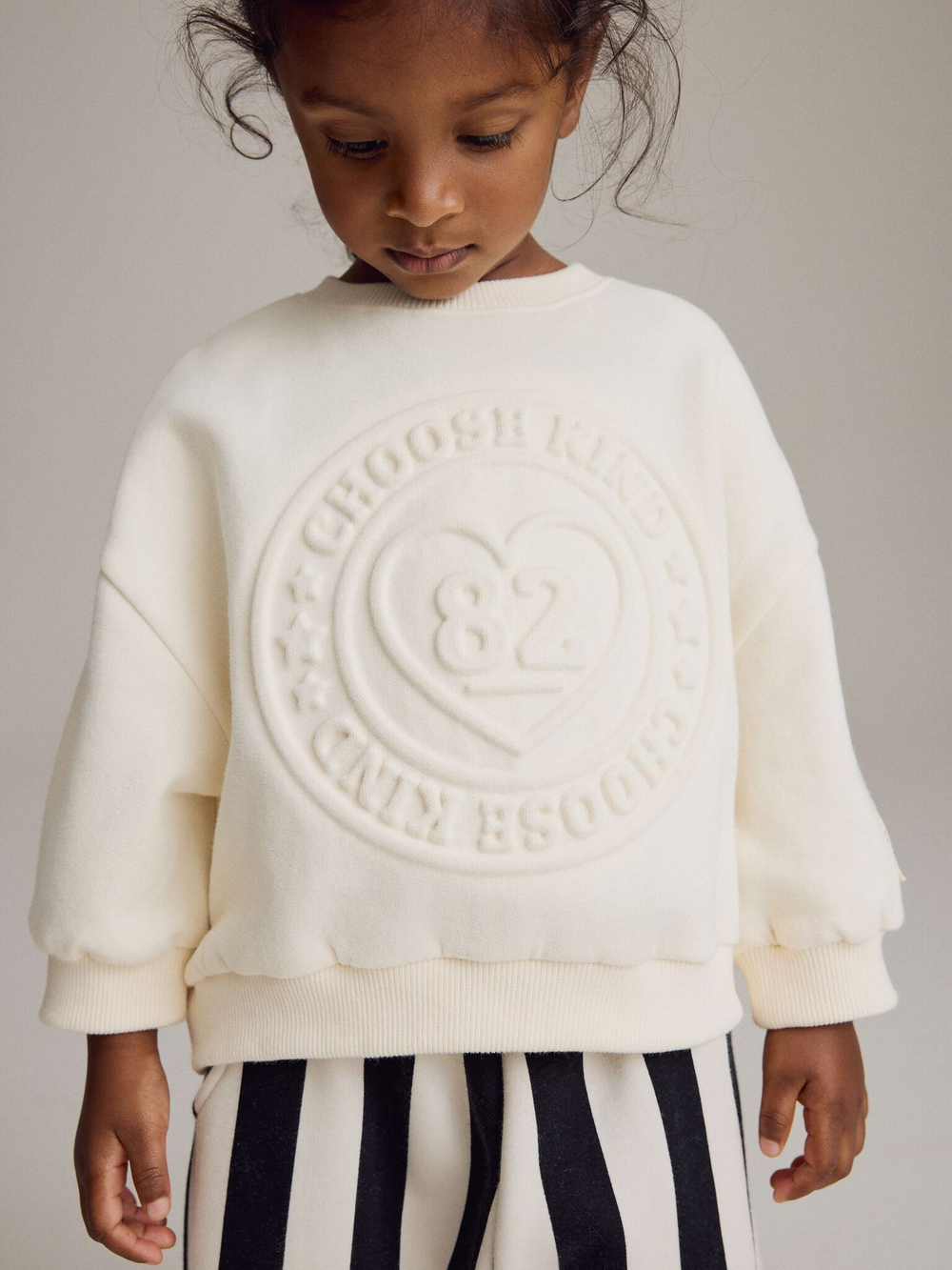 Толстовка и брюки в комплекте для девочки Next E54-923, Молочный, Черный