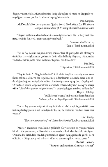 Bir də heç zaman müştəri itirmə