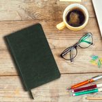 Ежедневник недатированный А5 138х213 мм BRAUBERG "Imperial" под кожу, 160 л., зеленый, 111855