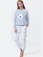 Уютная женская пижама с брюками на манжетах (Размер: S) (Цвет: серый)
