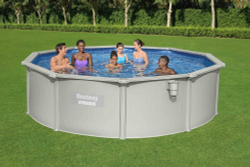 Стальной бассейн Bestway Hydrium Pool Set 460х120 см + песочный ф/насос 5678 л/ч, лестница, тент, подстилка (56384 BW)